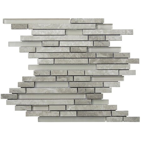 Intrend Tile Limestone Eternity Linear Glass Blend Grey NS021E